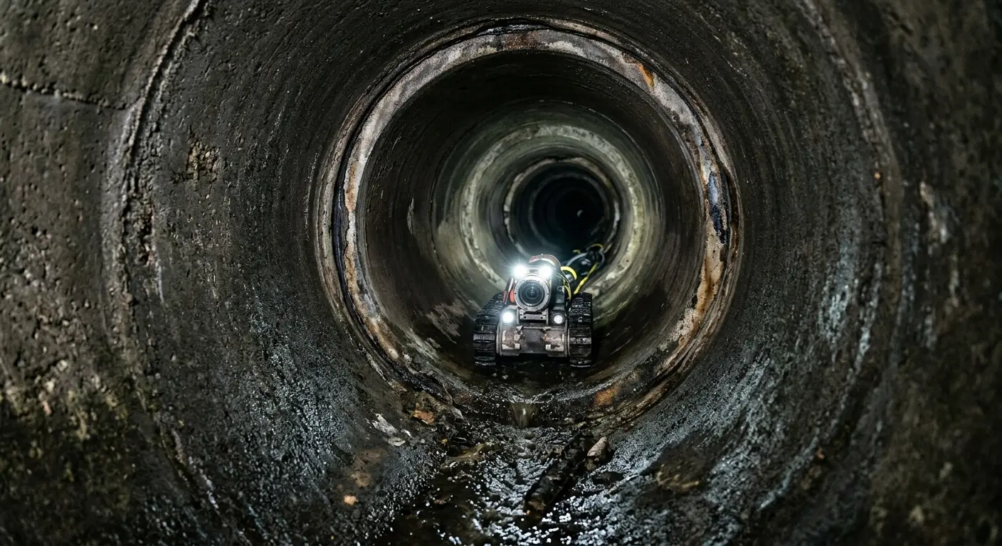 Robotic sewer camera inspecting pipe interior for Drain Snake Service in Eureka